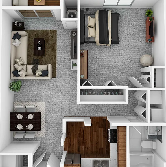 One Bedroom Large Floorplan Diagram