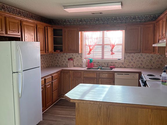 looking into kitchen from dining room