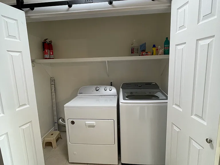 Laundry area on ground floor 
Dryer purchased 7/2024 
Washer and dryer provided