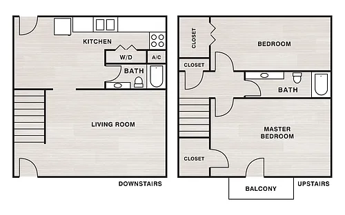 Floor plan 2 Bedroom, 2 Bath