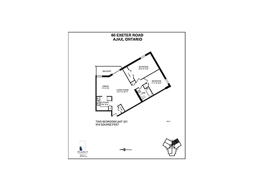 Floor plan Large 2 Bedrooms