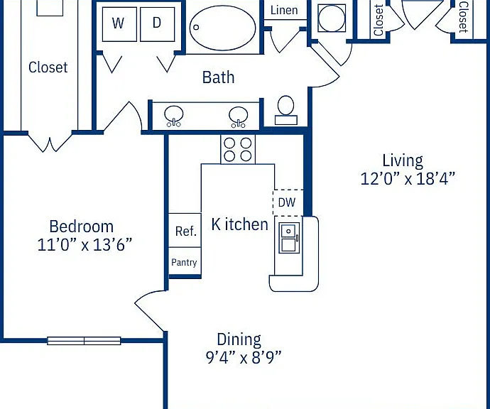 1-1C2 1 Bed 1 Bath 1-1C2 1 Bed 1 Bath
