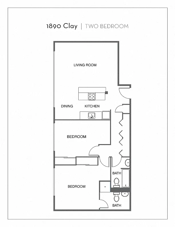 Floor plan 2 Bed, 3 Bath B
