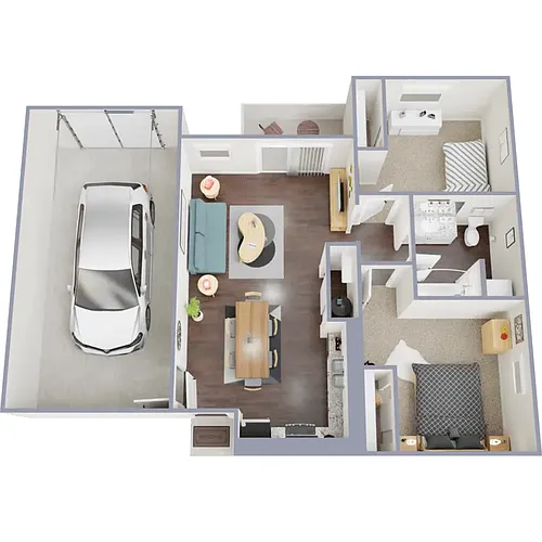 Floor plan 2x1 Attached Garage