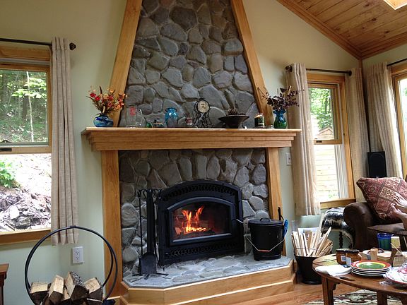 Custom woodburning hearth 