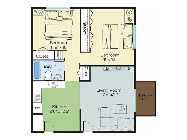 Floor plan 2 Bedroom