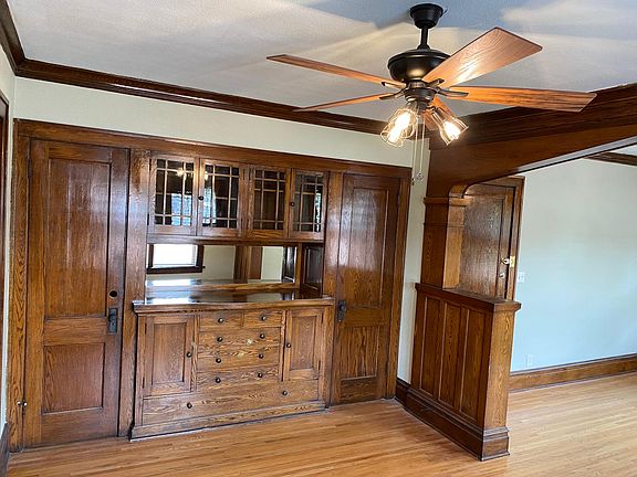 buffet with 2 closets off dining room