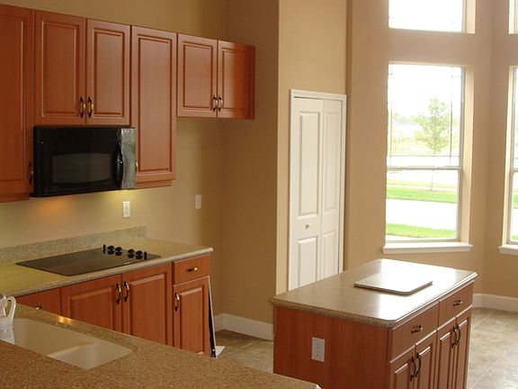 This kichen has it all.  Largest wook cabniets available, double convection oven (off to right see other photo) glass cooktop, built-micro wave, gorgeous custom counters with an extra large double "lipless" sink and center island work station.  More counters than you could ever use (see other photos) and under cabniet lighting and top whisper quiet dishwasher.  Top of the line throughout.