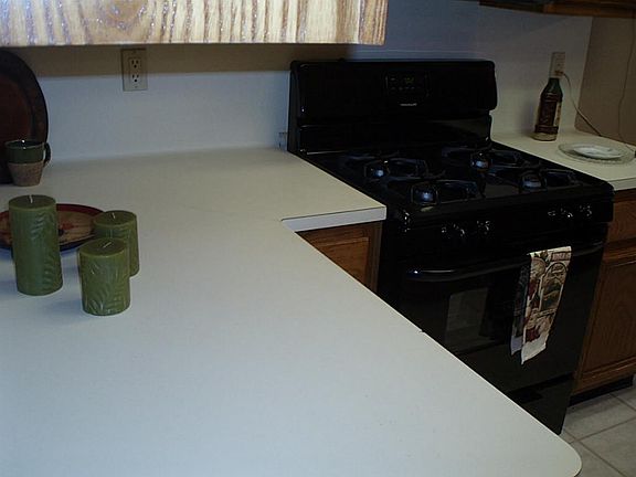 New gas stove and microwave.