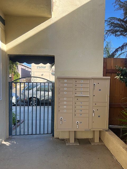 Mailboxes at front entrance
