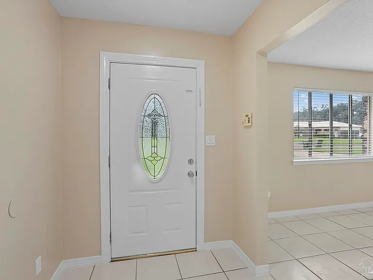 Front door and living room window