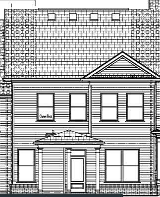 Back of home with covered porch - To be built