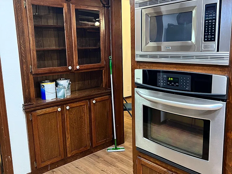 China cabinet and Microwave and oven