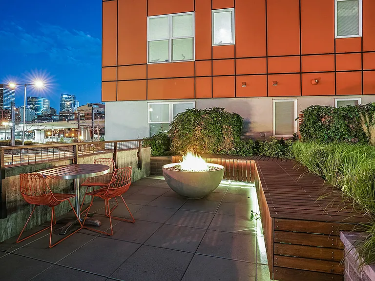 An evening by the firepit on the rooftop