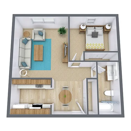 Floor plan One Bedroom 11A