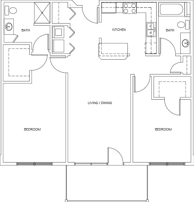 Floor plan 2 Bedrooms, 2 Bathrooms