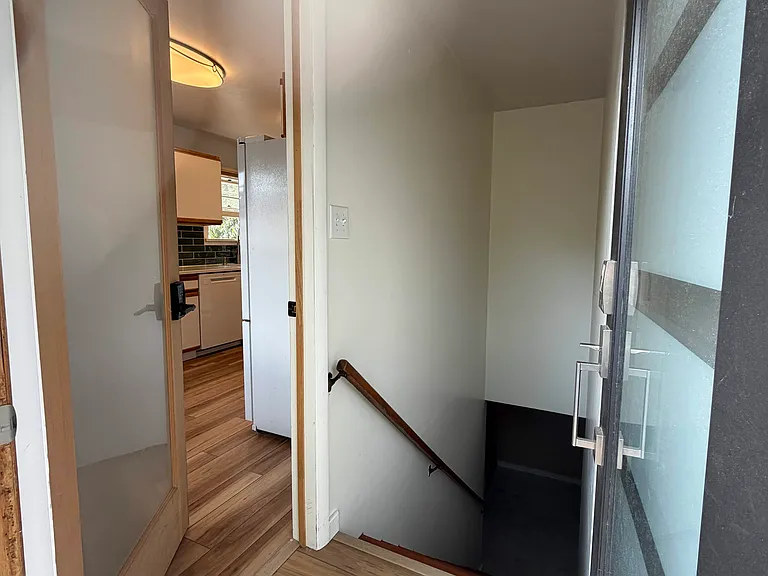 Back door with privacy film