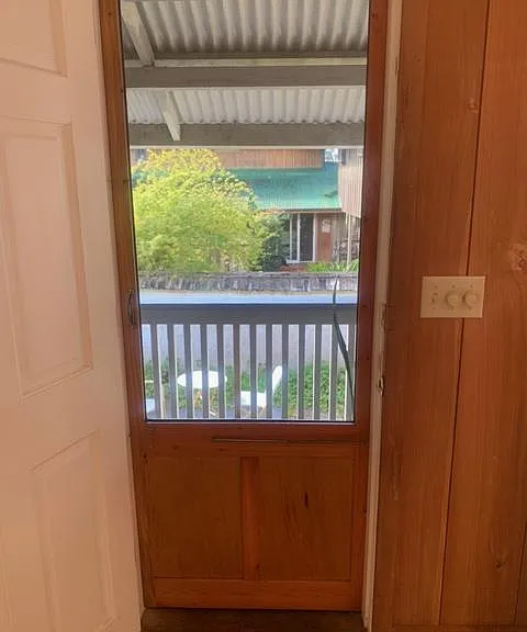 looking out of studio to japanese garden