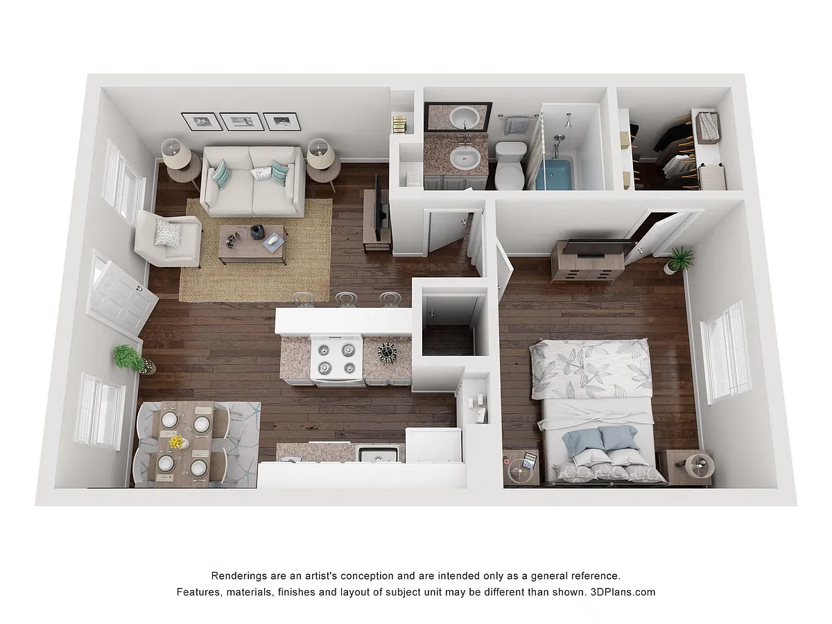 Floor plan Vol 4 - 1 Bedroom 1 Bathroom