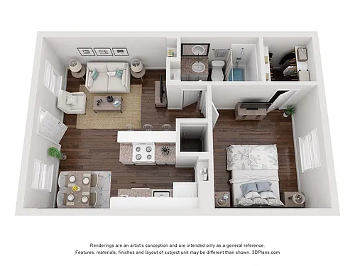 Floor plan Vol 4 - 1 Bedroom 1 Bathroom