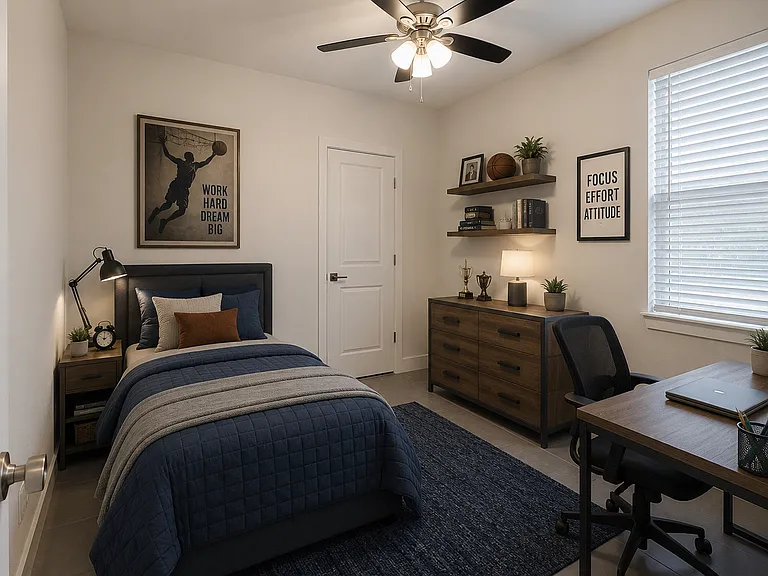 virtually staged bedroom