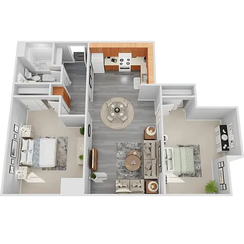 Floor plan Two Bed One Bath