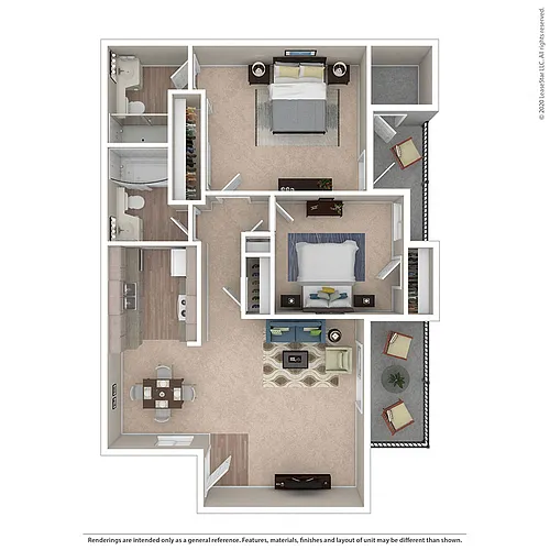 Floor plan 2BR/2BA