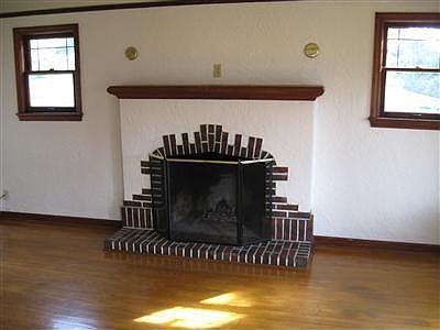 This fireplace is great for those chilly NW nights. The stockings were hung? There are hardwood floo