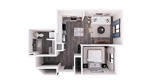 Floor plan 1X1 B