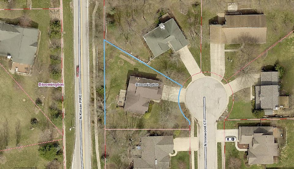 Blue outline is the property