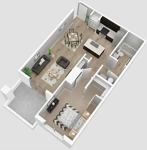 Floor plan 1X1 A