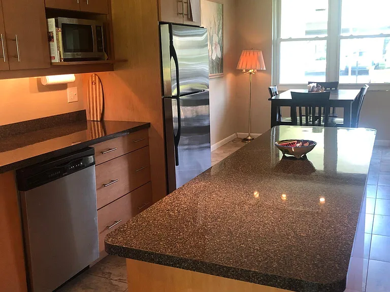 Kitchen Island with large, pull-out
storage