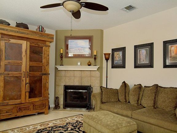 Fireplace in family room.