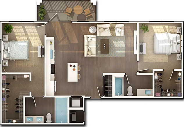 Two Bedrooms, Two Bathrooms - 5th Floor only Two Bedrooms, Two Bathrooms - 5th Floor only