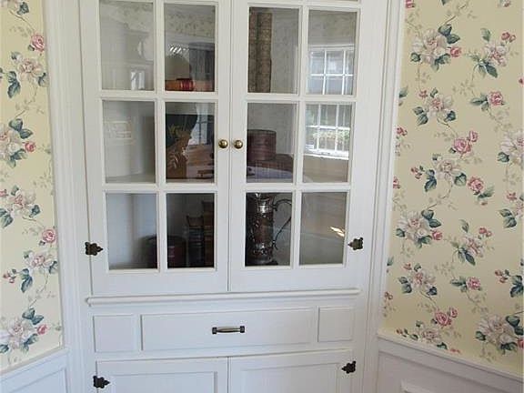 Corner china cabinet in dining room