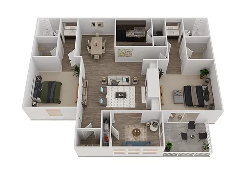 Floor plan 2ARL - 2 Bedroom - Luxe