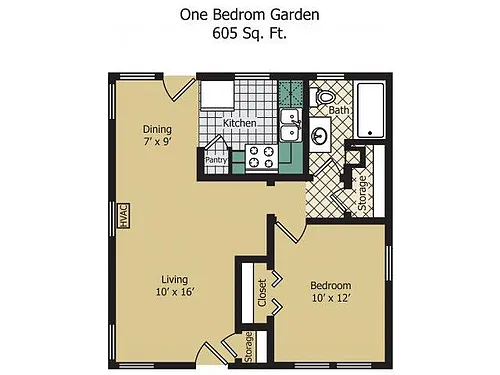 Floor plan One Bedroom Garden