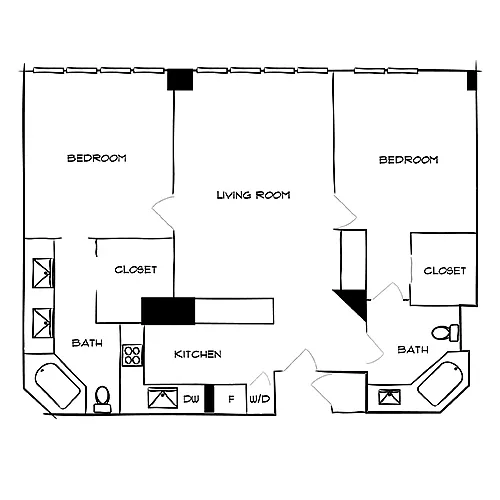 Floor plan Bay Villas 2F
