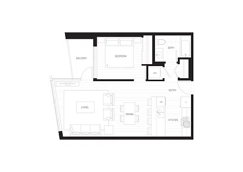 Floor plan 1 Bedroom, 1 Bathroom 1 Bed 1 Bath 6