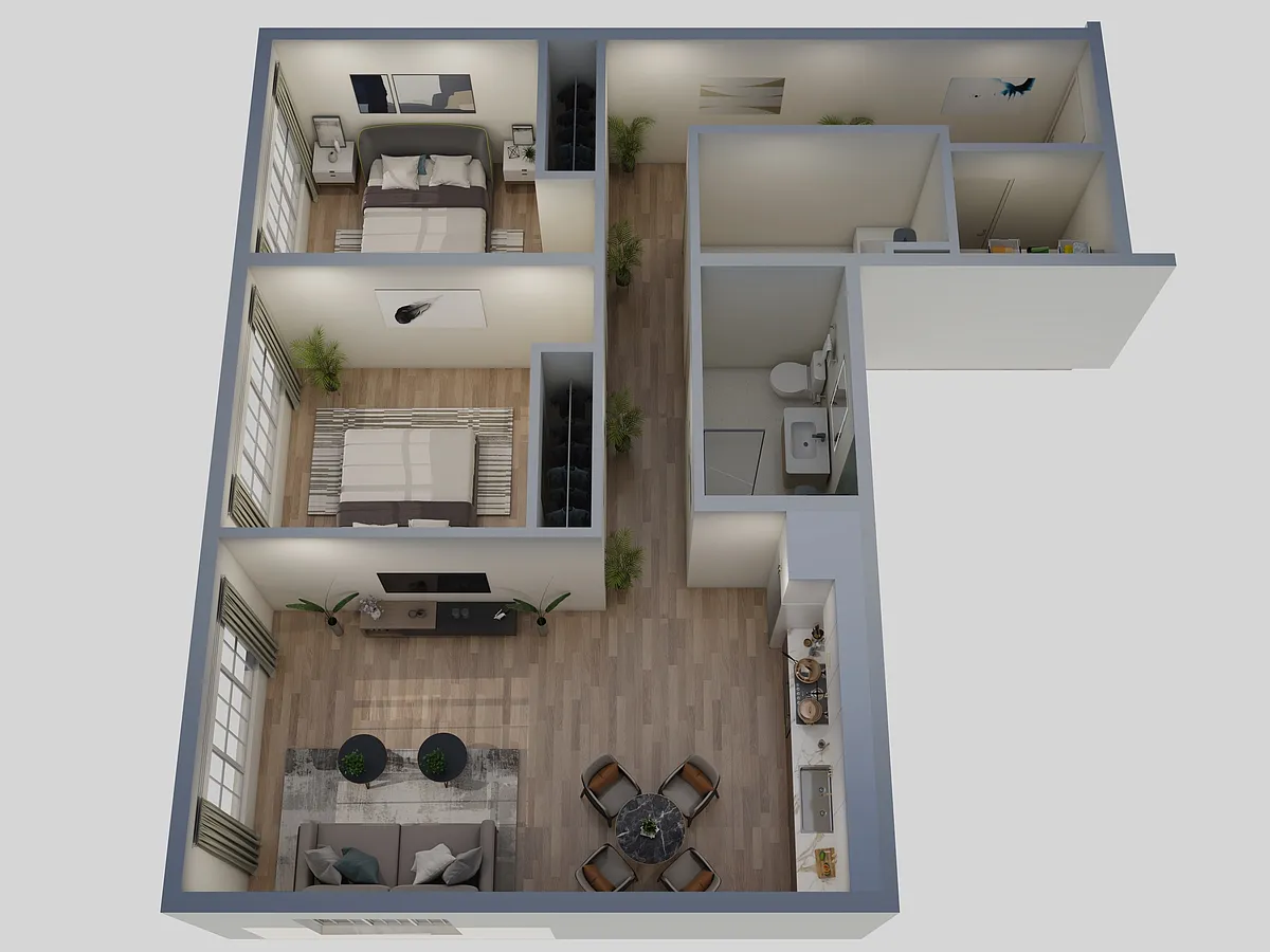 Floor plan 2 Bedroom - Zephyr (10, corner)