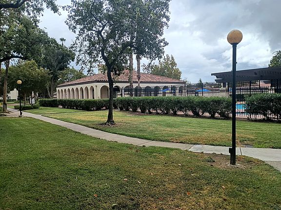 Courtyard overlooking the pool and clubhouse.