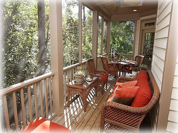 two captivating private screened porches