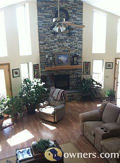living area with fireplace