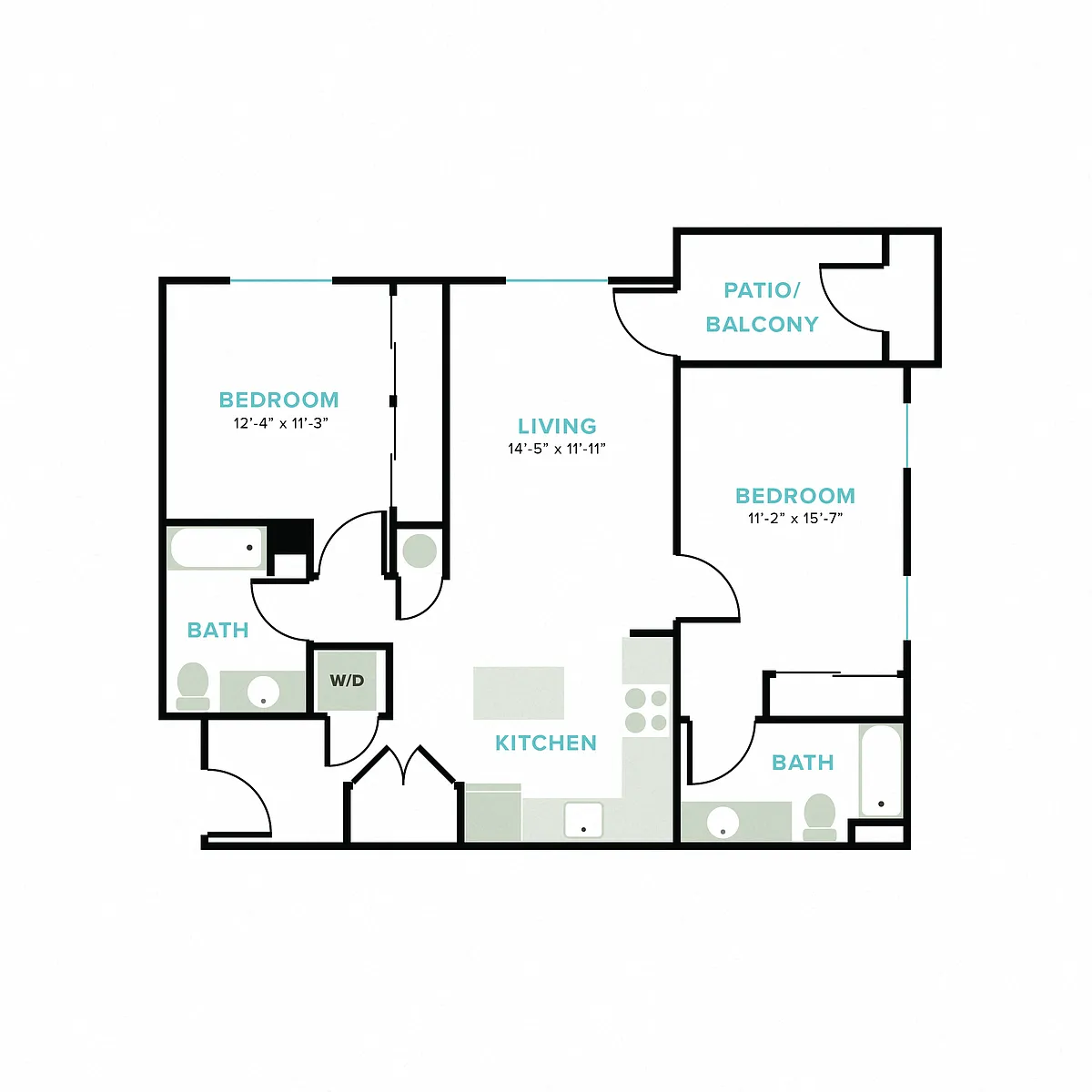 Floor plan Woodland 2x2 B1