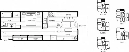 Floor plan Open 1x1 C