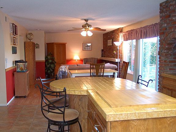 Family room located next to kitchen