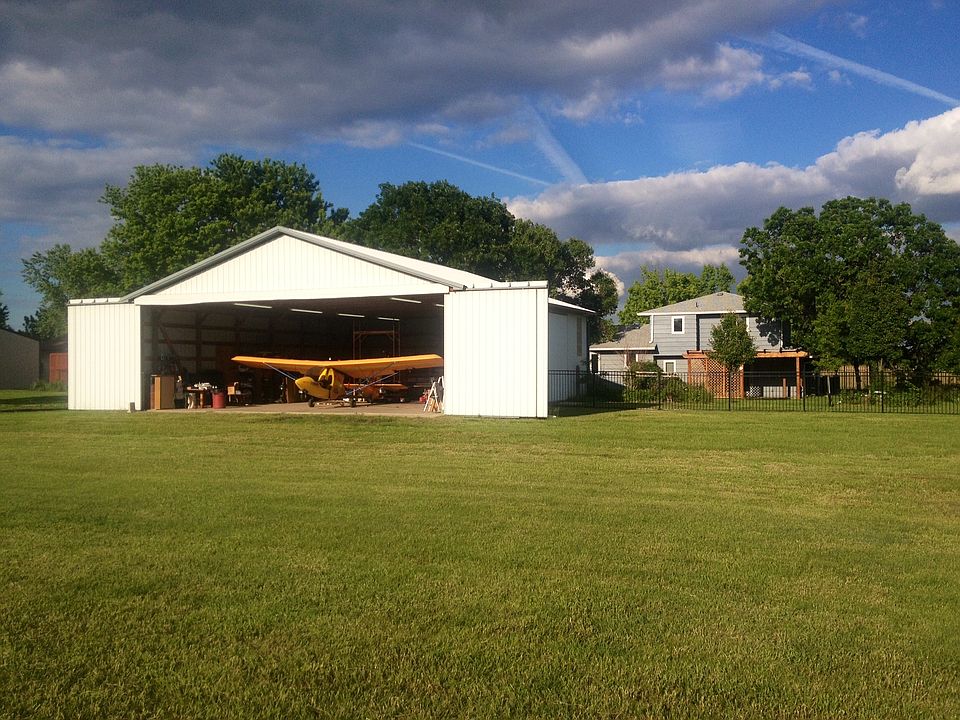 Hangar and rear of house