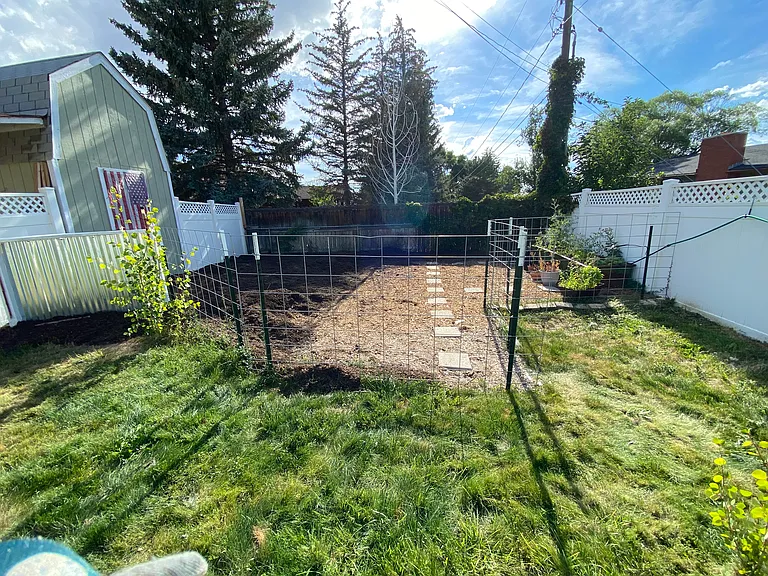 Backyard garden space.