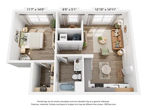 Floor plan The Williams One Bedroom