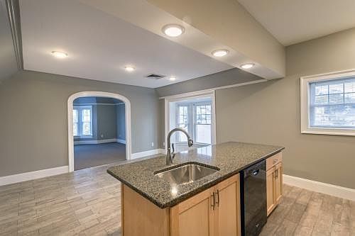 Kitchen Island Granite Countertop, recessed lighting